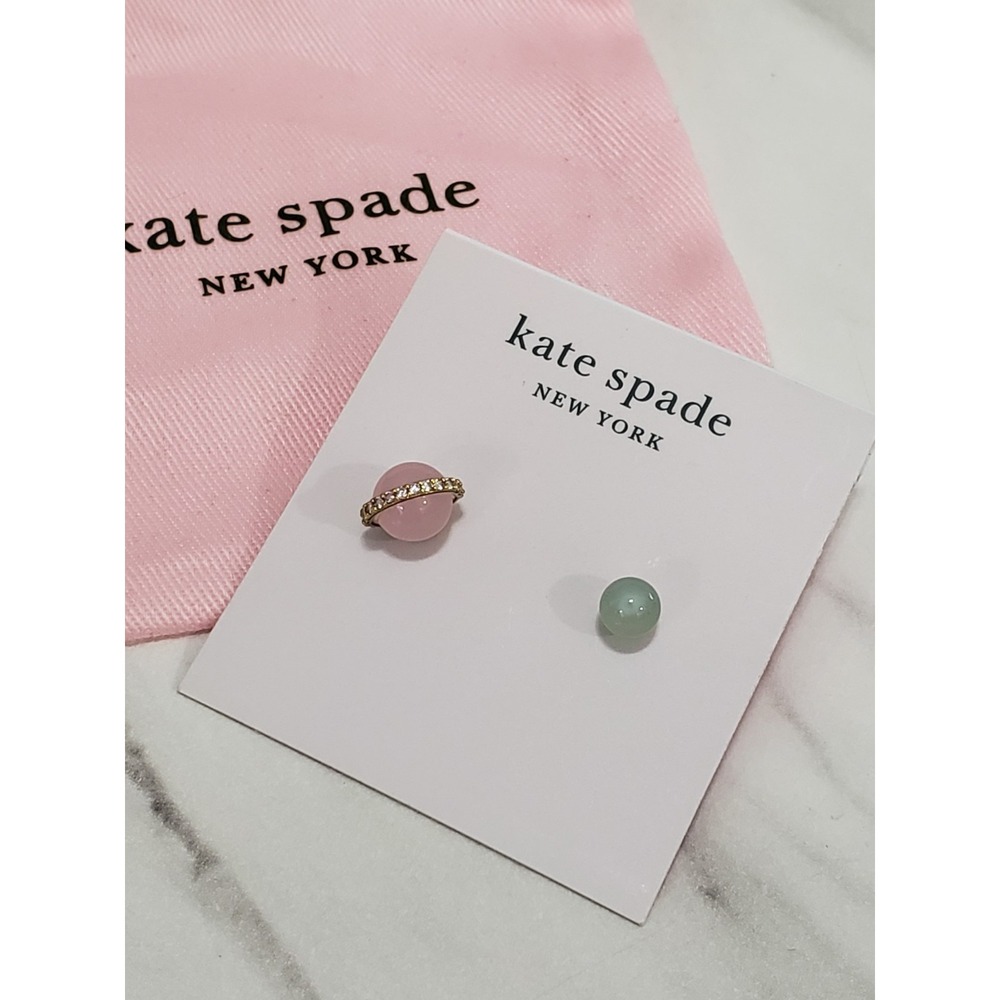 NEW KATE SPADE ON THE ROCKS STAR ATOMIC PLANET ASYMETRICAL EARRINGS SATURN